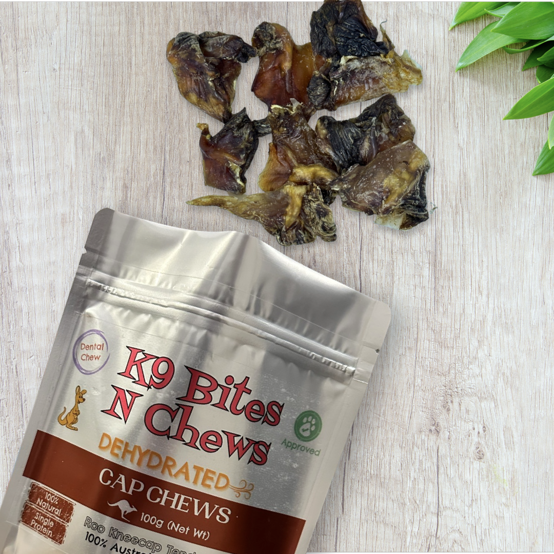 Cap Chews - Dehydrated Kangaroo Kneecap Tendons 100g