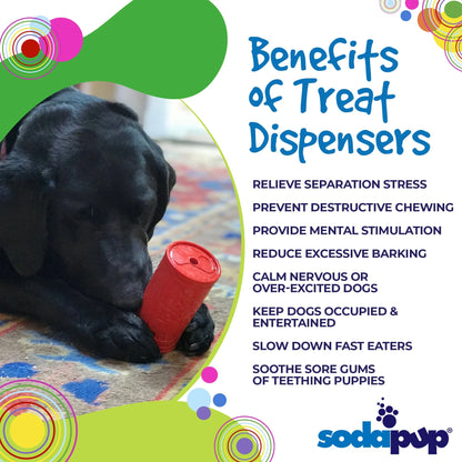 SodaPup Retro Soda Can Durable Rubber Chew Toy and Treat Dispenser