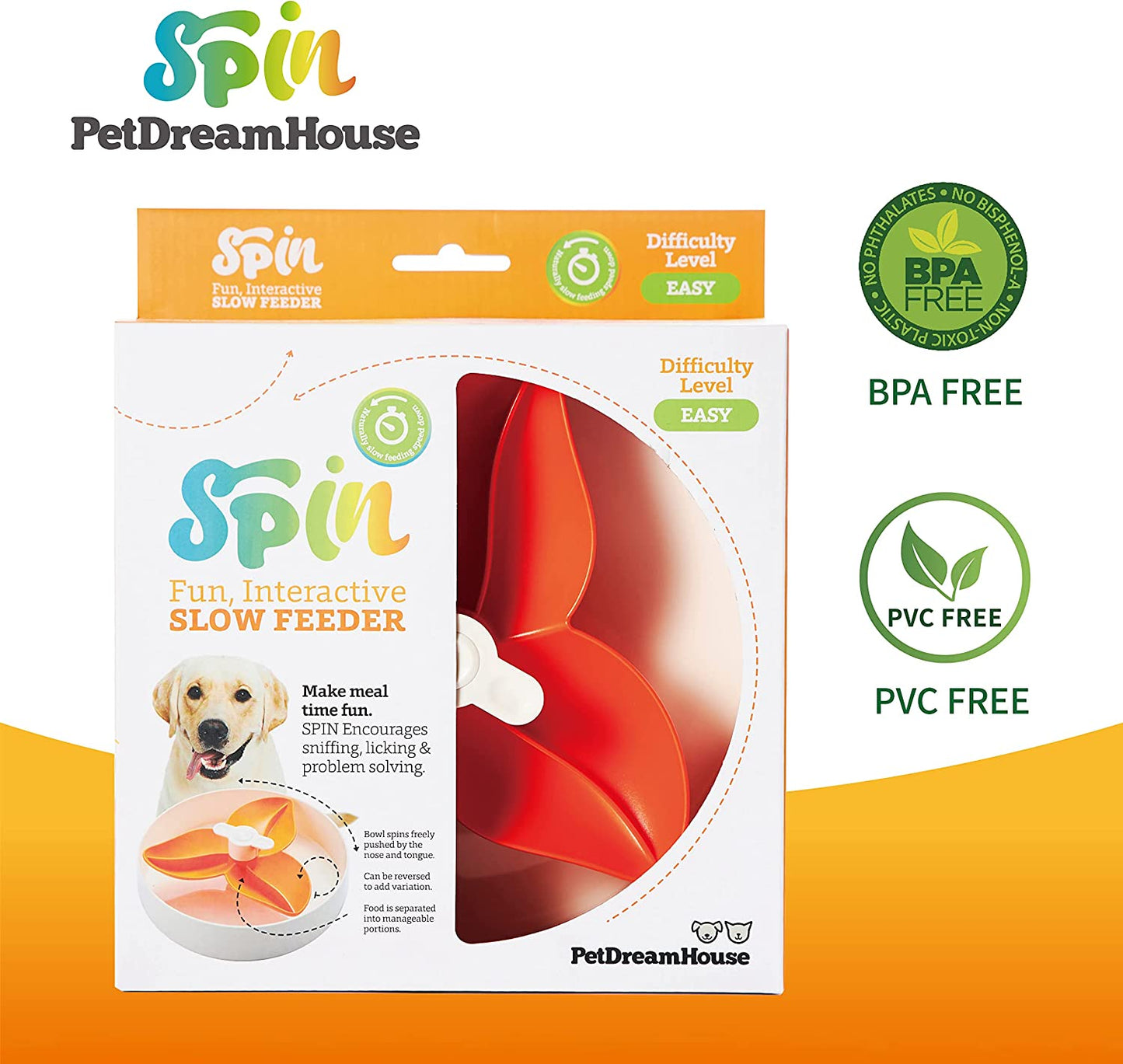 Pet Dreamhouse SPIN Interactive Slow Feeder Bougainvillea for Dogs & Cats - Flower