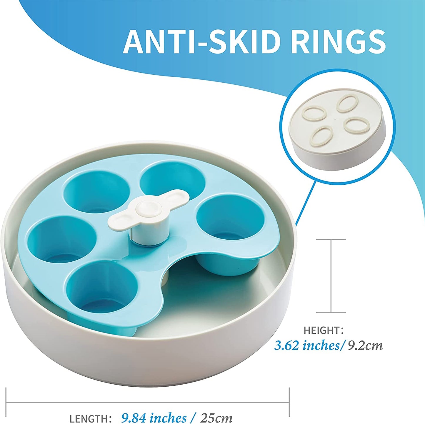 Pet Dreamhouse SPIN Interactive Slow Feeder Palette for Dogs & Cats - Cups