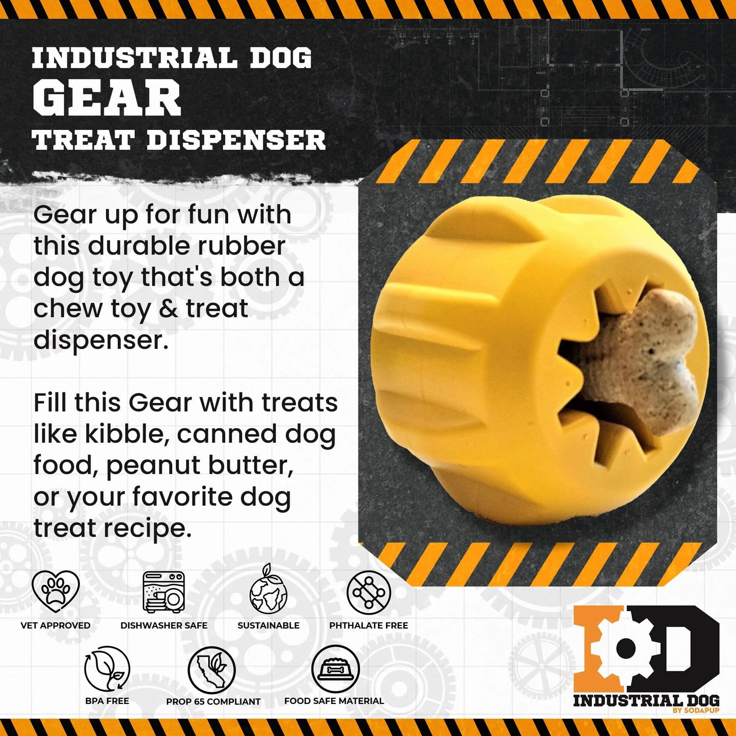 SodaPup Gear Treat Holder & Chew Toy