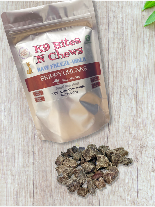 Skippy Chunks - Freeze Dried Raw Roo Meat 80g