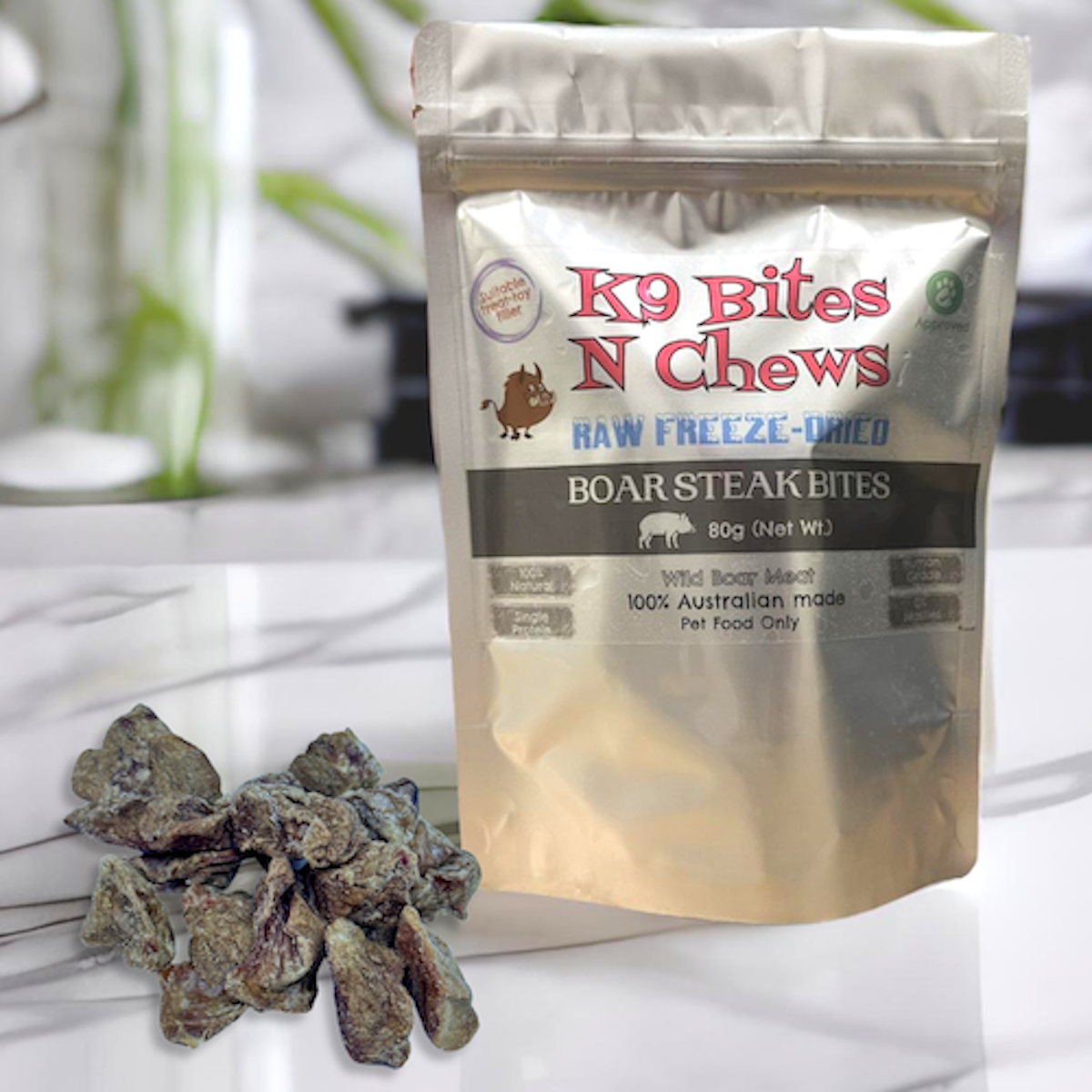 Boar Steak Bites - Freeze Dried Raw Wild Boar Meat 80g – Woof Pack Online