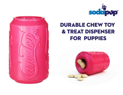 SodaPup Puppy Can Toy Durable Rubber Chew Toy and Treat Dispenser